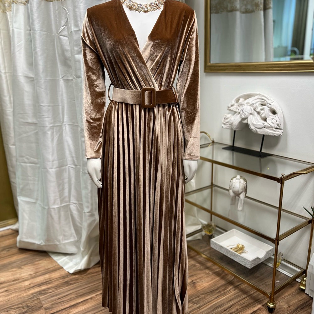 Elegant French Vervet Dresses in 3 colors. Blue,Cream, Burgundy.